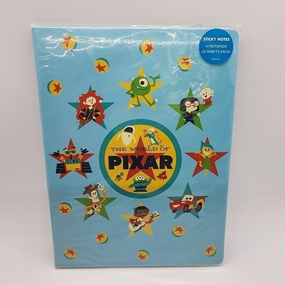 NEW Disney Theme Parks The World of Pixar Sticky notes folder notepad set - Picture 2 of 7